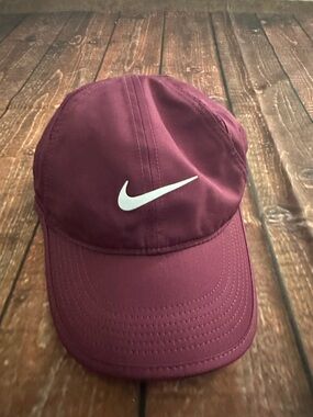 Nike Maroon Featherlight Dri-FIT Cap with White Swoosh